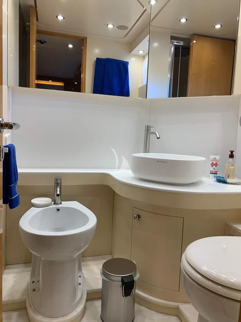 a bathroom with a sink and a toilet aboard WILLFUL Yacht for Sale