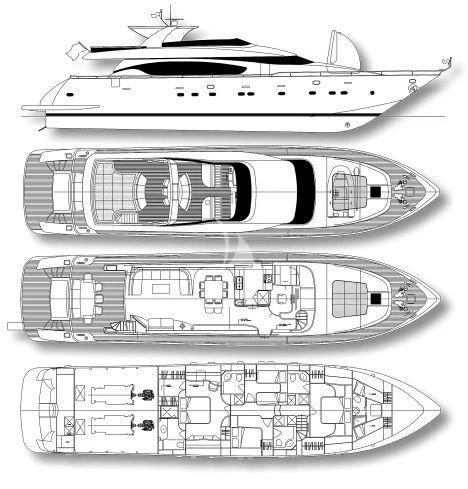 diagram, engineering drawing aboard WILLFUL Yacht for Sale