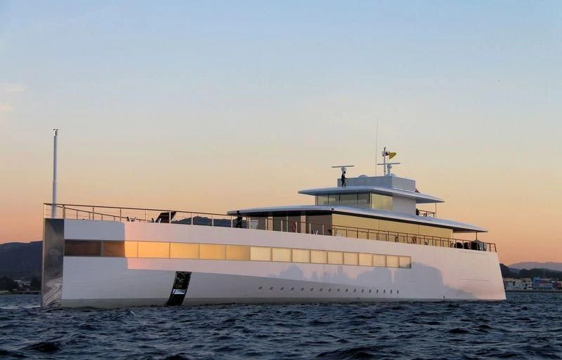 a large white boat in the water aboard VENUS Yacht for Sale