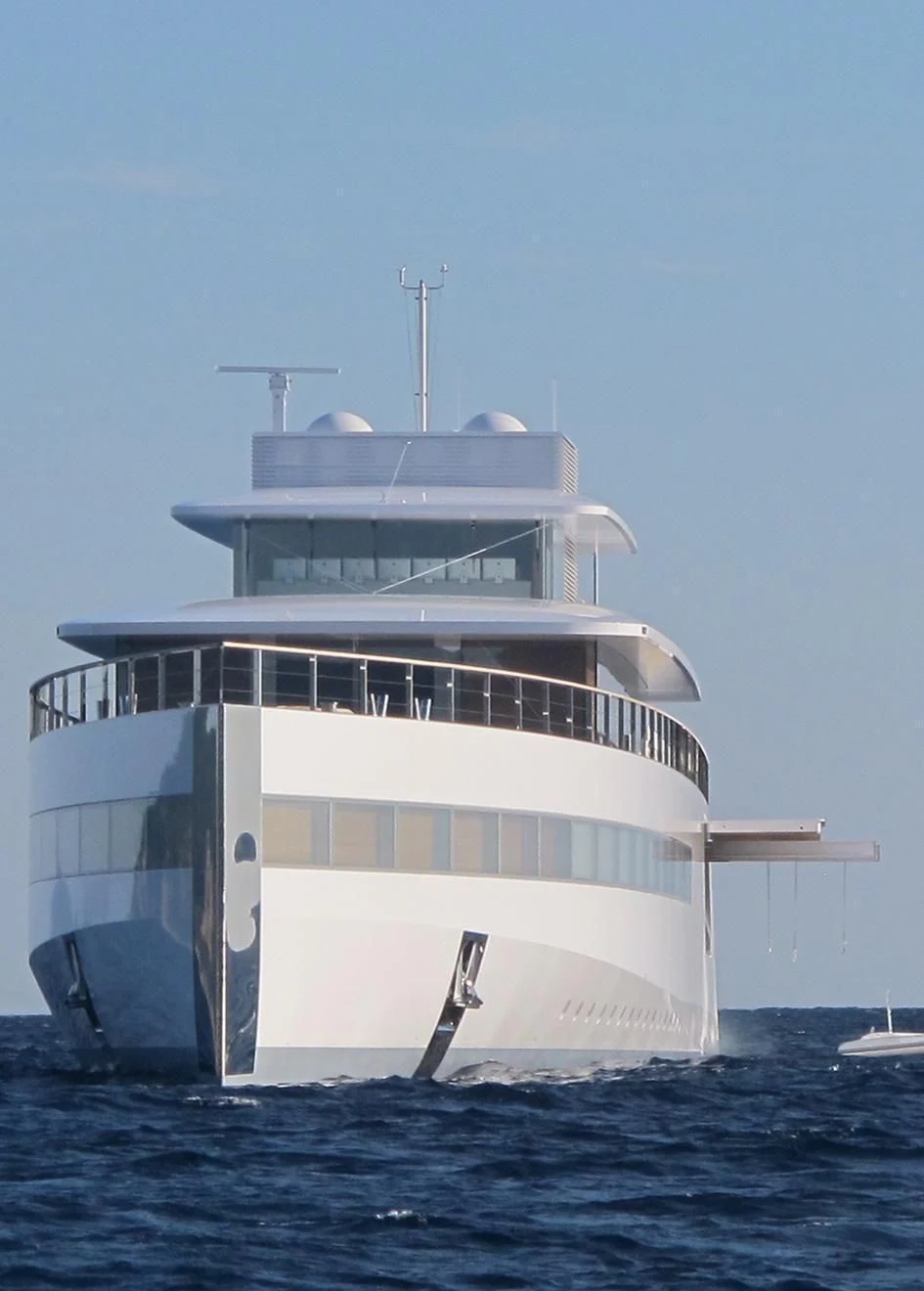 a large white ship aboard VENUS Yacht for Sale