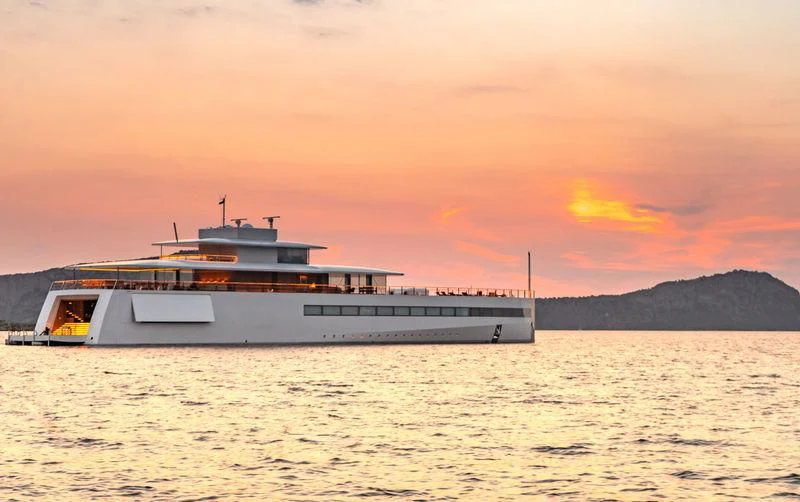 a boat in the water aboard VENUS Yacht for Sale