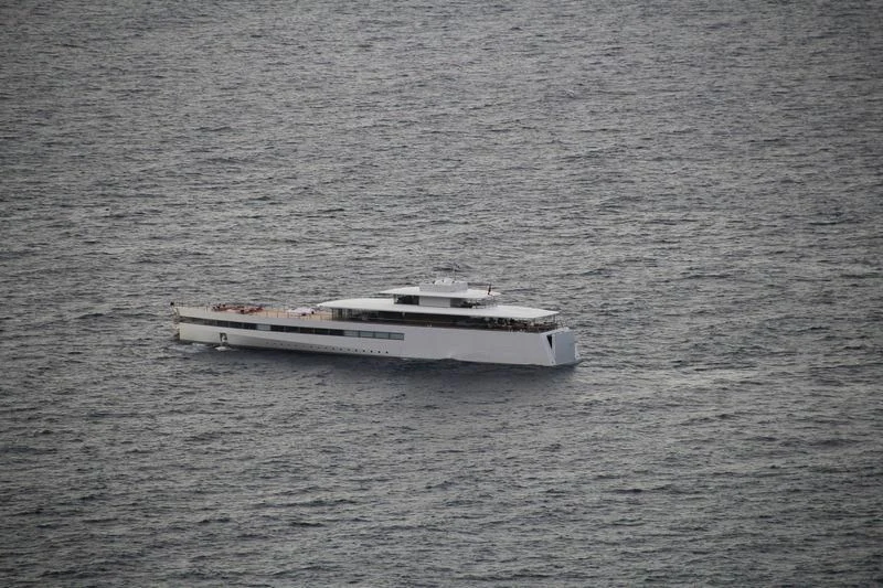 a white boat in the water aboard VENUS Yacht for Sale