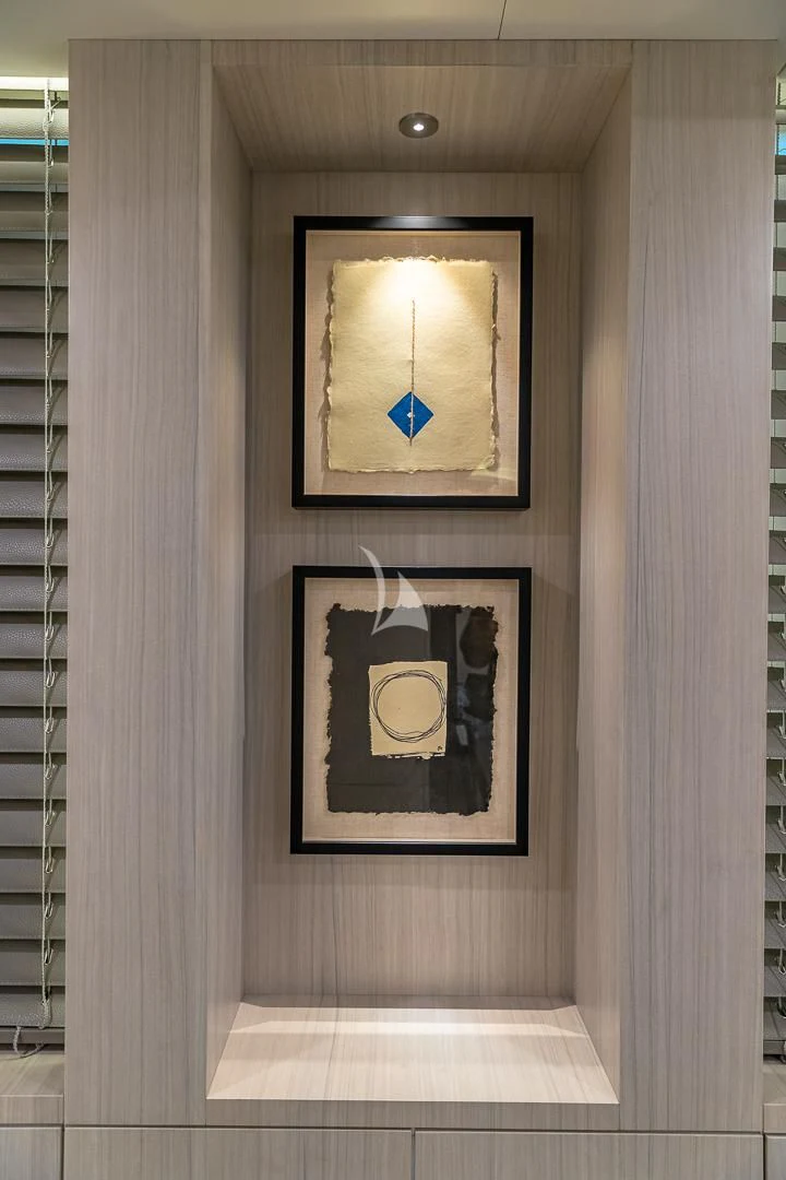 a door with a picture on it aboard REVERIE Yacht for Sale