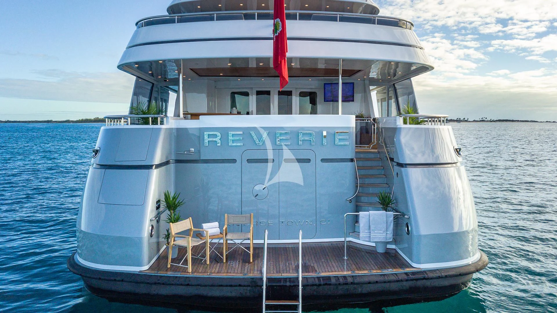 a boat on the water aboard REVERIE Yacht for Sale