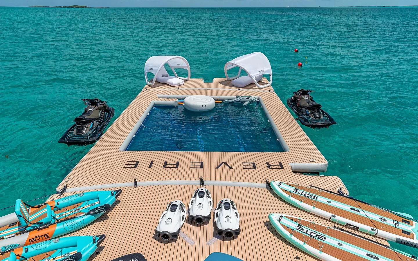 a boat on the water aboard REVERIE Yacht for Sale