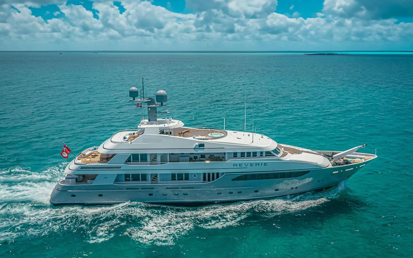 a boat in the water aboard REVERIE Yacht for Sale