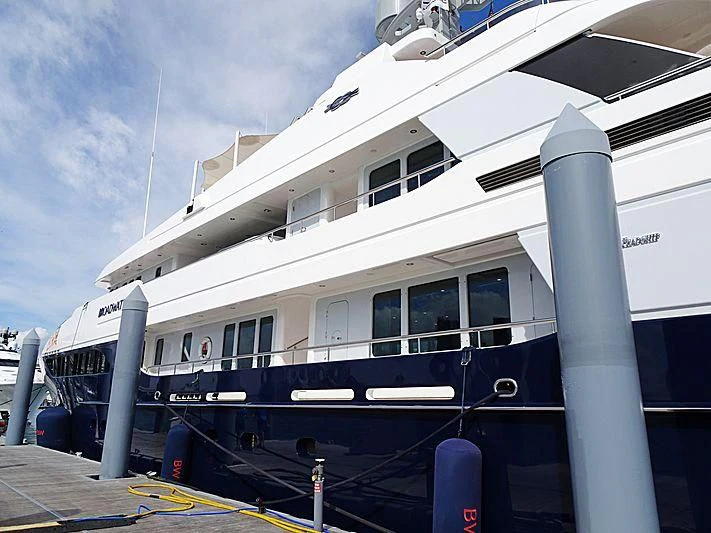 a large white boat aboard REVERIE Yacht for Sale