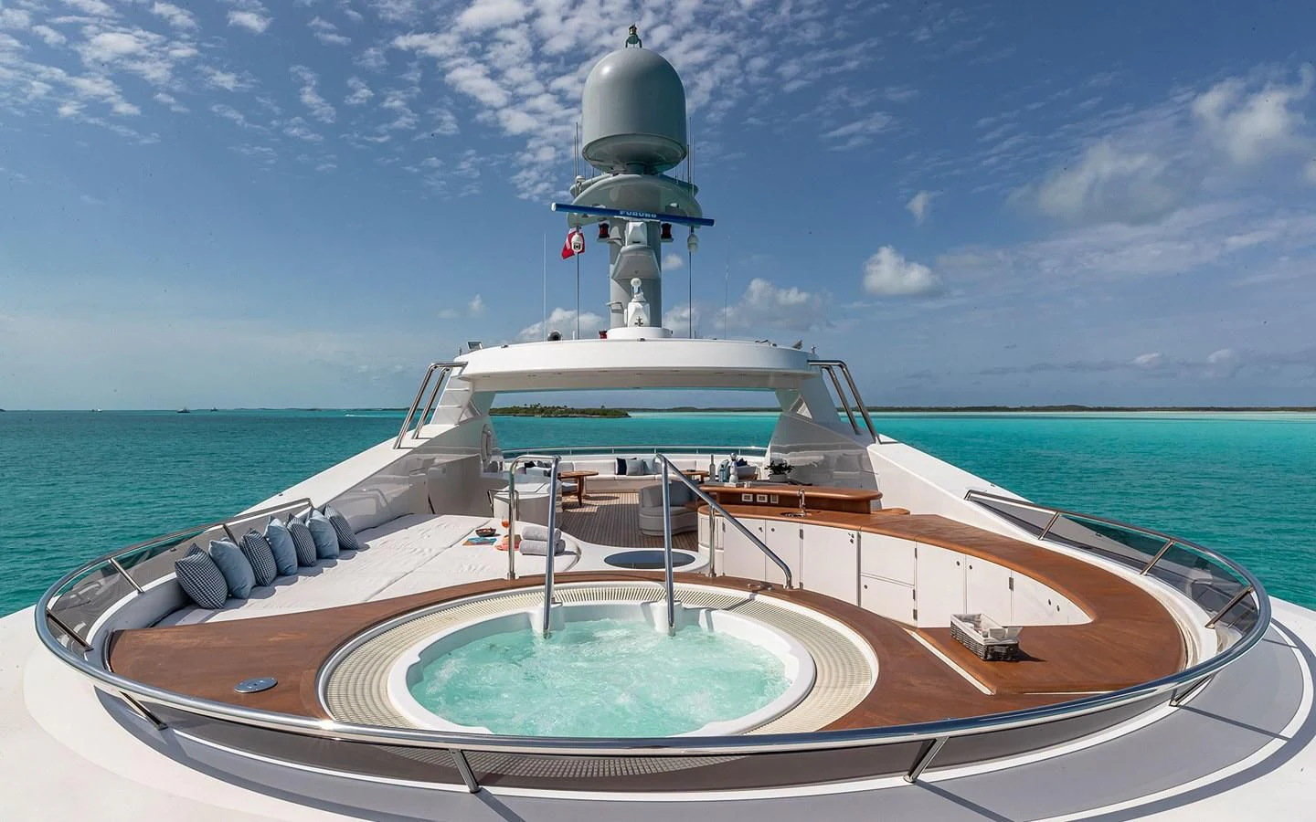 a boat on the water aboard REVERIE Yacht for Sale