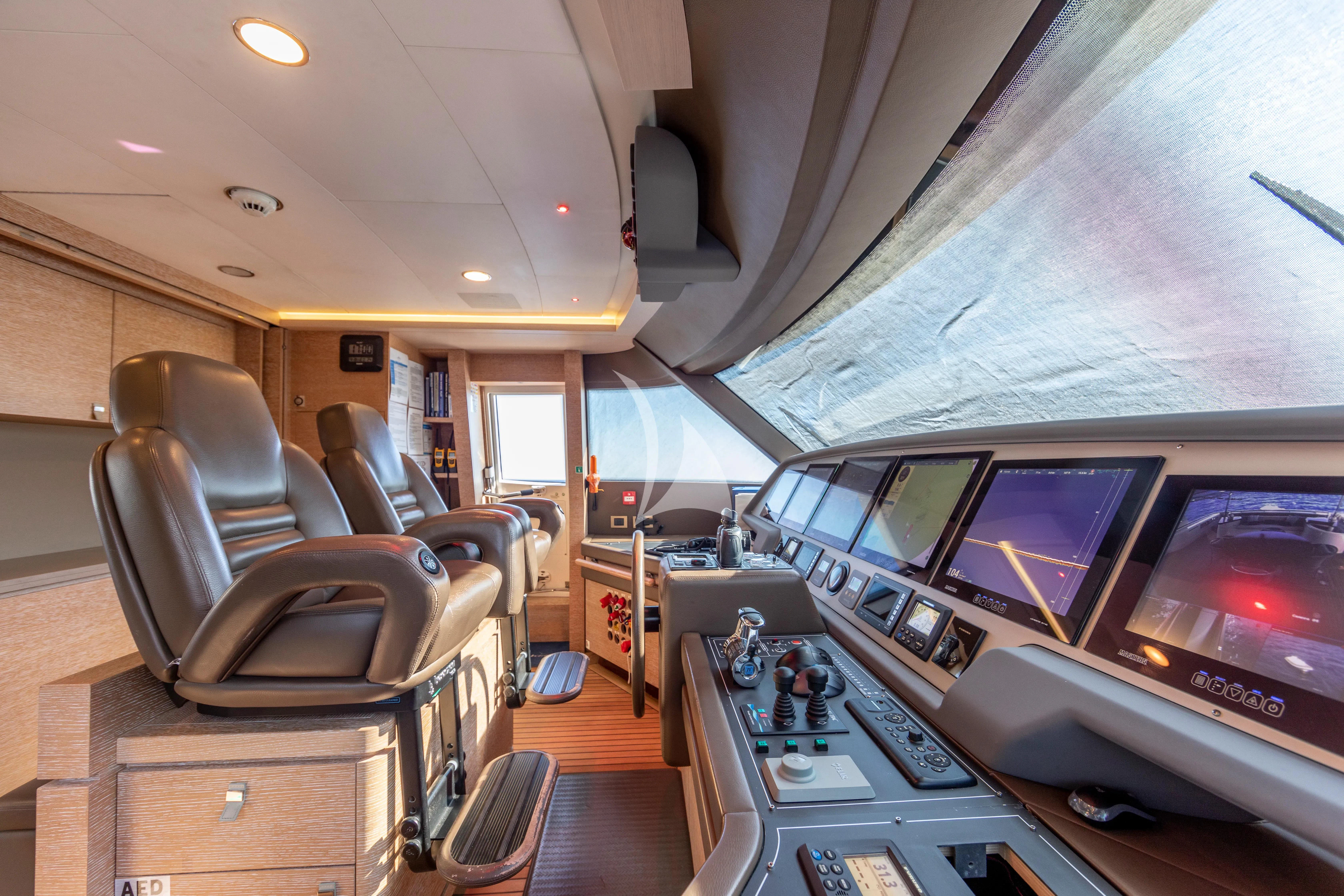 inside of a vehicle with computers aboard CENTURION Yacht for Sale