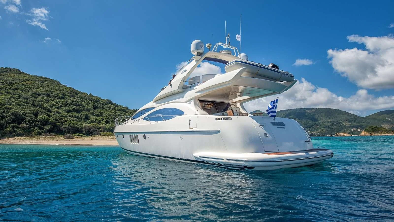 a white yacht in the water aboard MANU Yacht for Charter