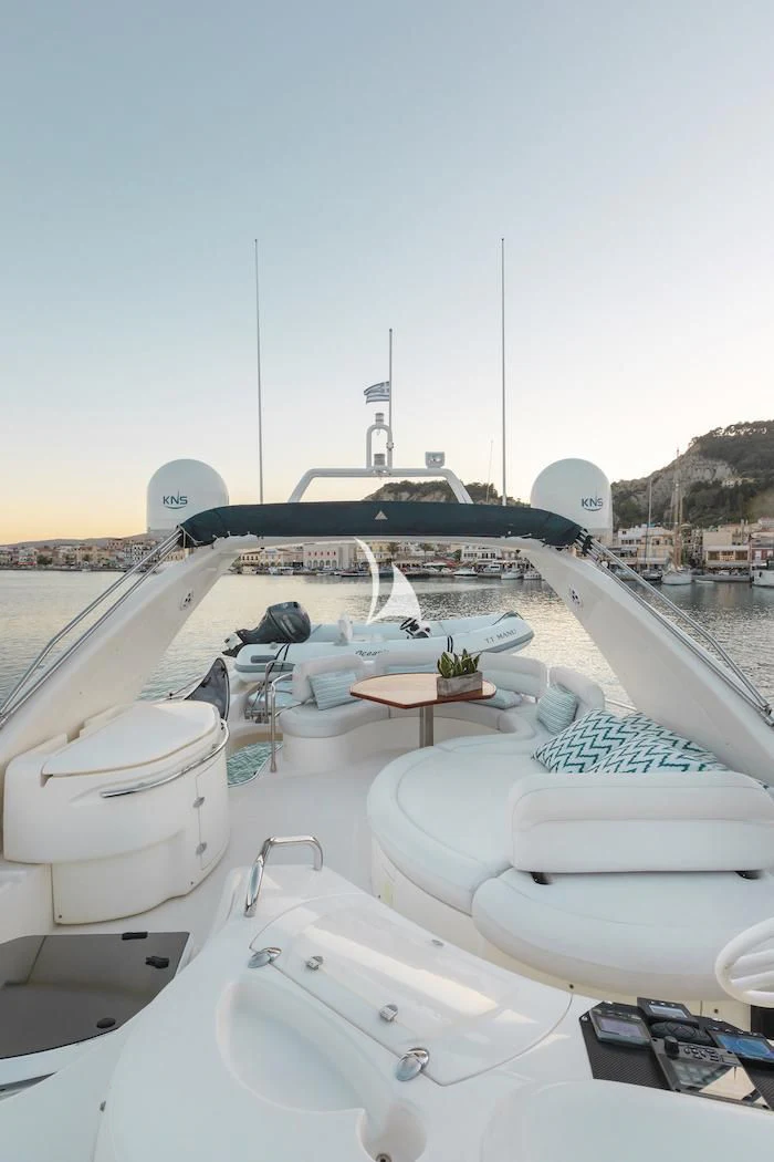 a boat on the water aboard MANU Yacht for Charter