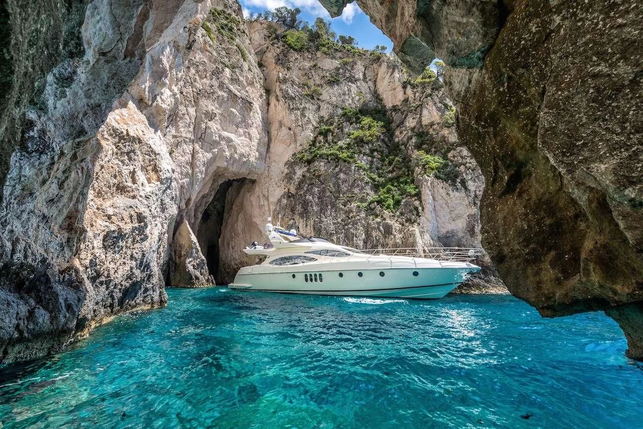 a boat in the water aboard MANU Yacht for Charter
