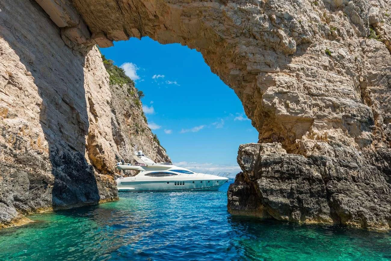 a boat in the water aboard MANU Yacht for Charter