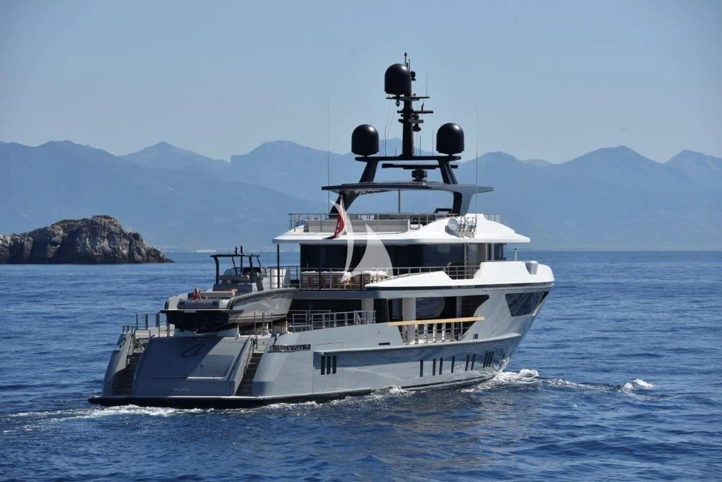 a boat in the water aboard MYKO Yacht for Sale