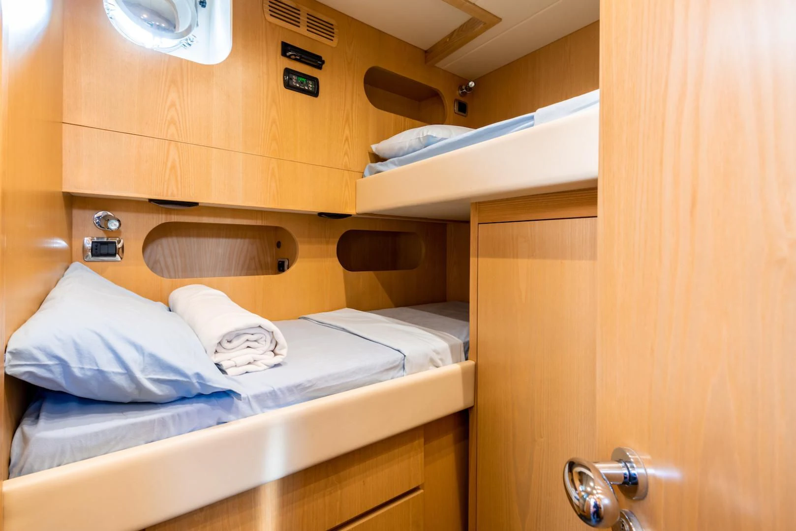 a room with bunk beds aboard ALPINN Yacht for Sale