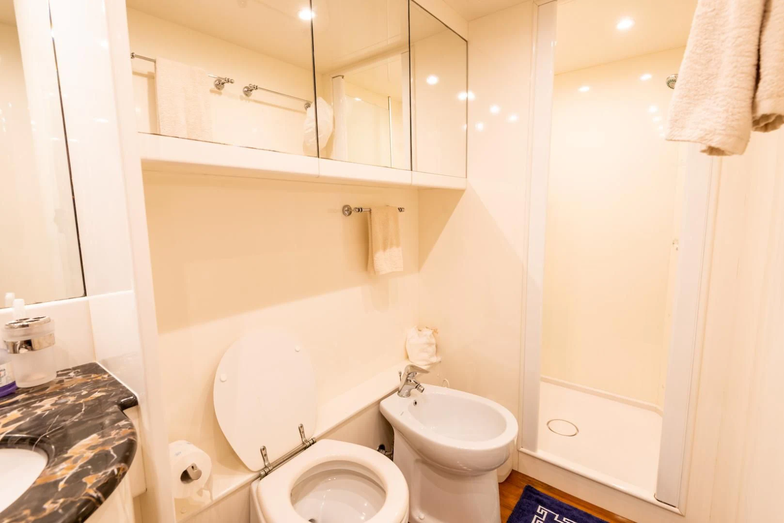 a bathroom with a toilet and a sink aboard ALPINN Yacht for Sale