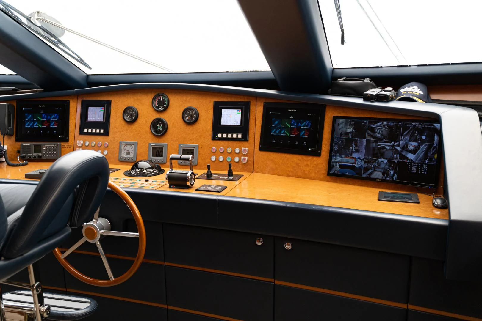 a control panel with many controls aboard ALPINN Yacht for Sale