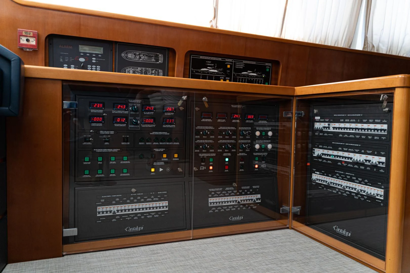 a group of electronic devices aboard ALPINN Yacht for Sale