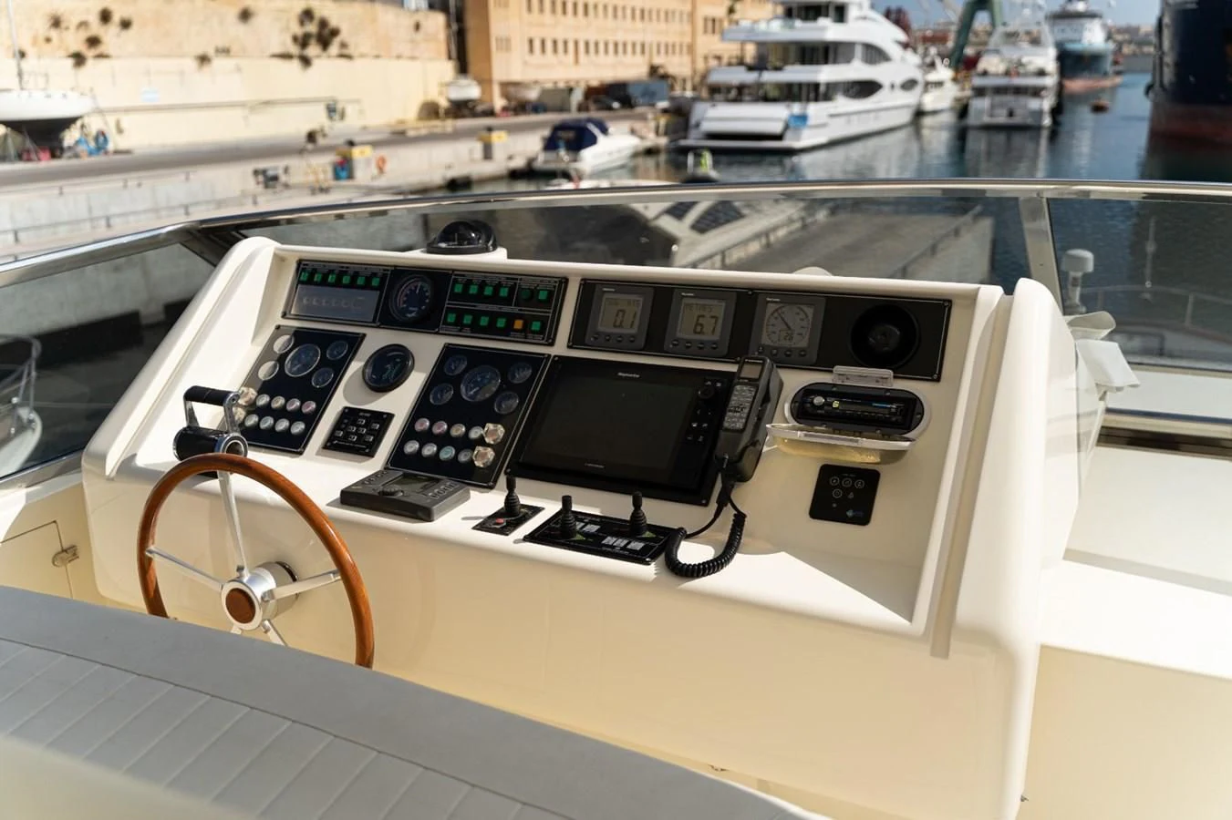 a cockpit of a plane aboard ALPINN Yacht for Sale