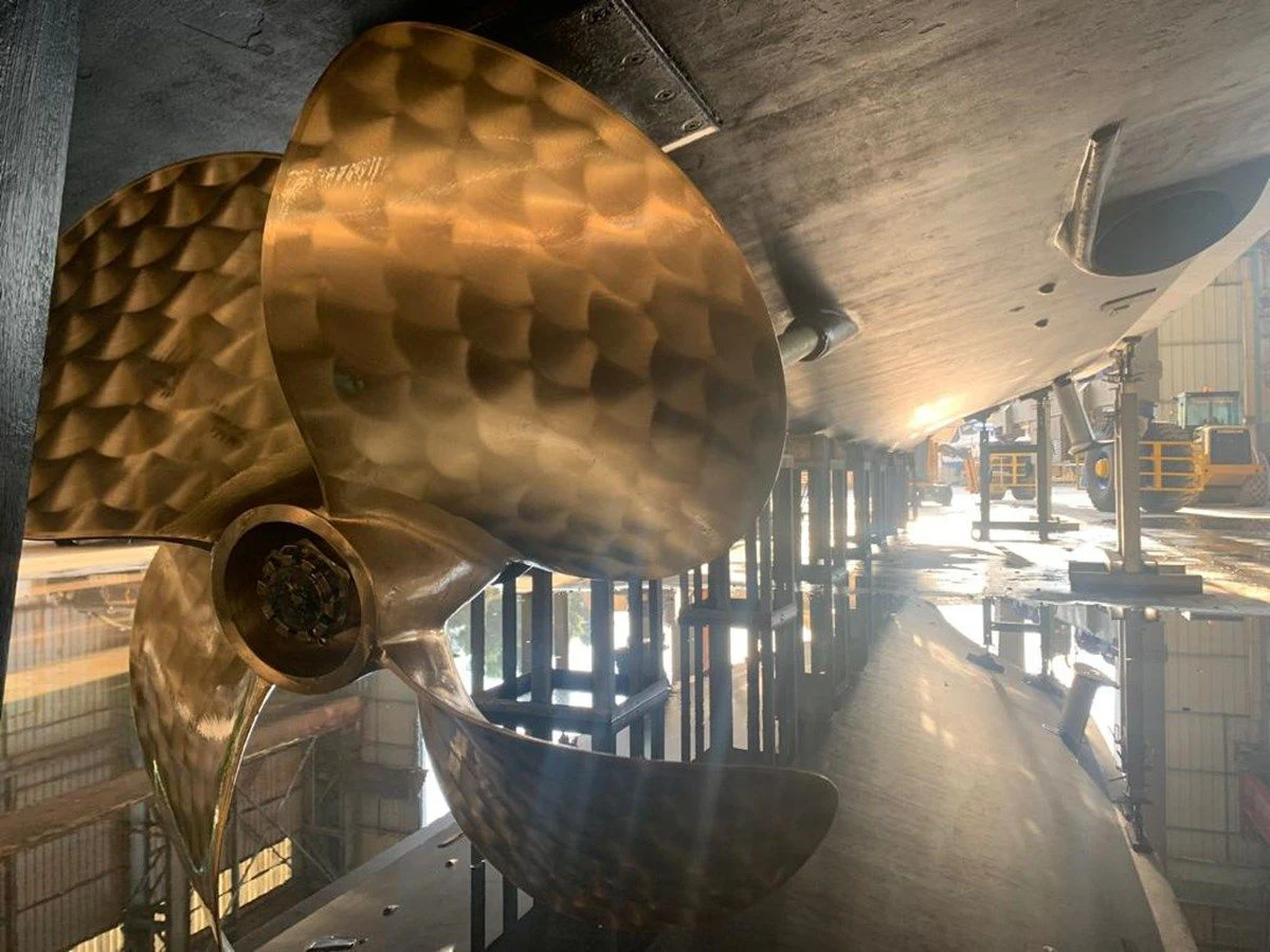 a large metal object with a large round object on top aboard ALPINN Yacht for Sale