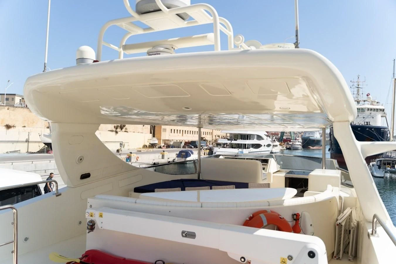 a large white boat aboard ALPINN Yacht for Sale