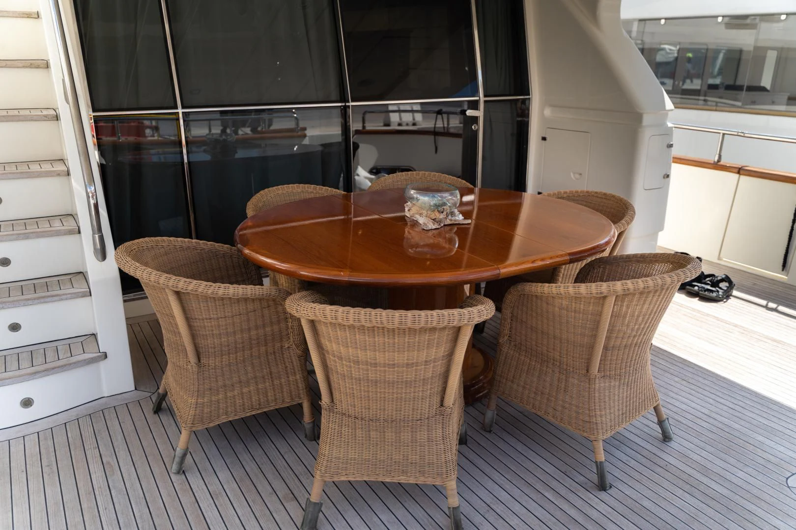 a table and chairs in a room aboard ALPINN Yacht for Sale