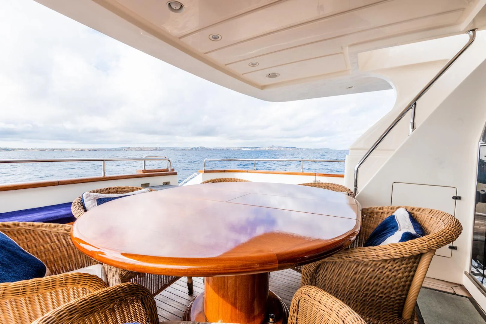 a table on a boat aboard ALPINN Yacht for Sale