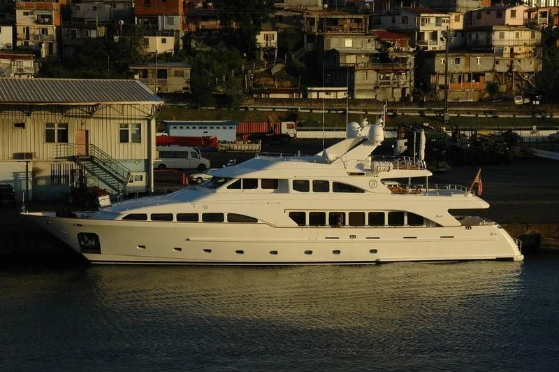 a white yacht in the water aboard BACCHUS Yacht for Sale
