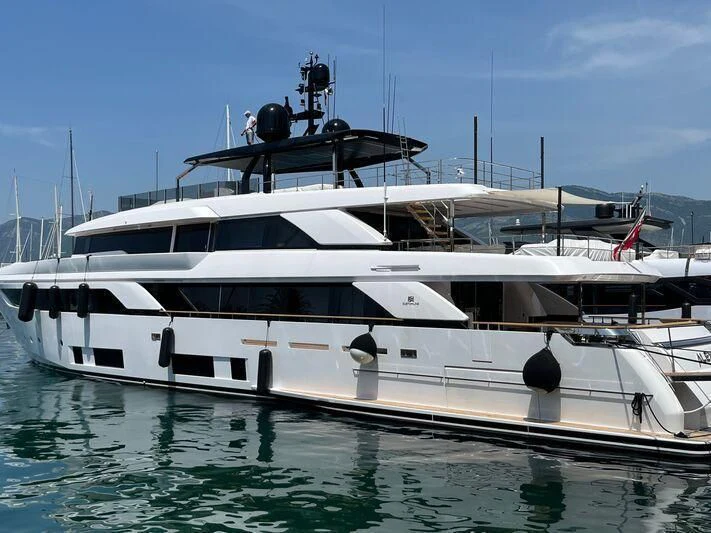 a boat with a helicopter on top aboard ALEX Yacht for Sale