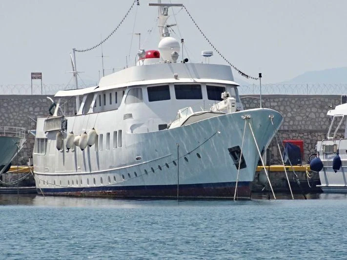 a boat docked at a pier aboard KLELIA 1 Yacht for Sale