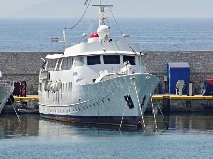 a boat docked at a pier aboard KLELIA 1 Yacht for Sale