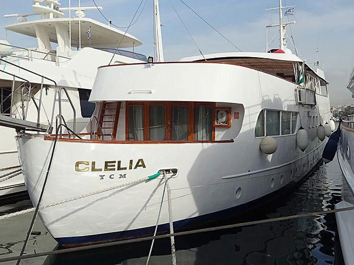a white boat in the water aboard KLELIA 1 Yacht for Sale
