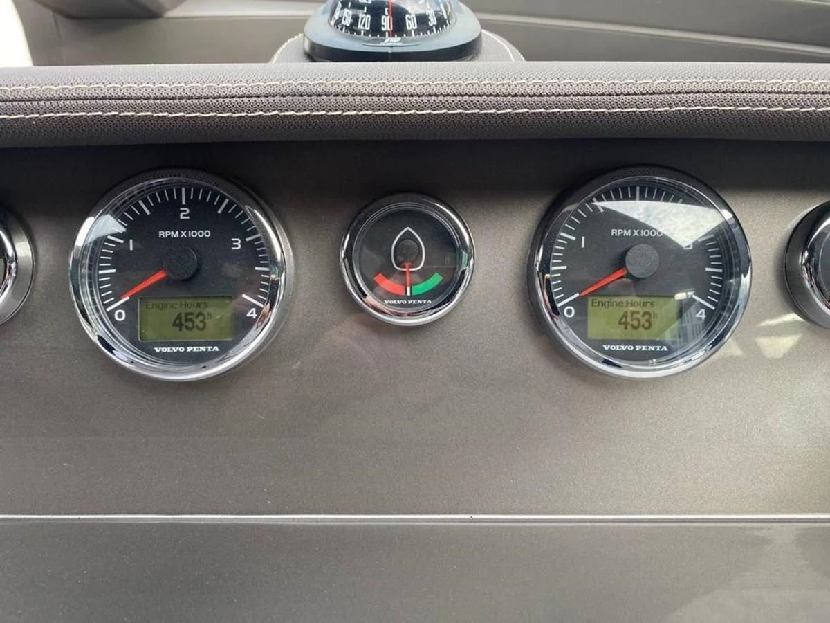 a close-up of a car dashboard aboard GALEON 640 Yacht for Sale