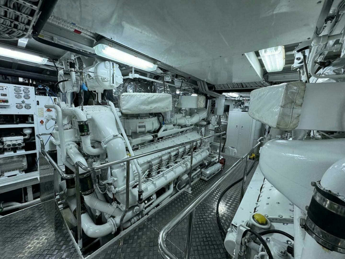 a large machine in a factory aboard KORU Yacht for Charter
