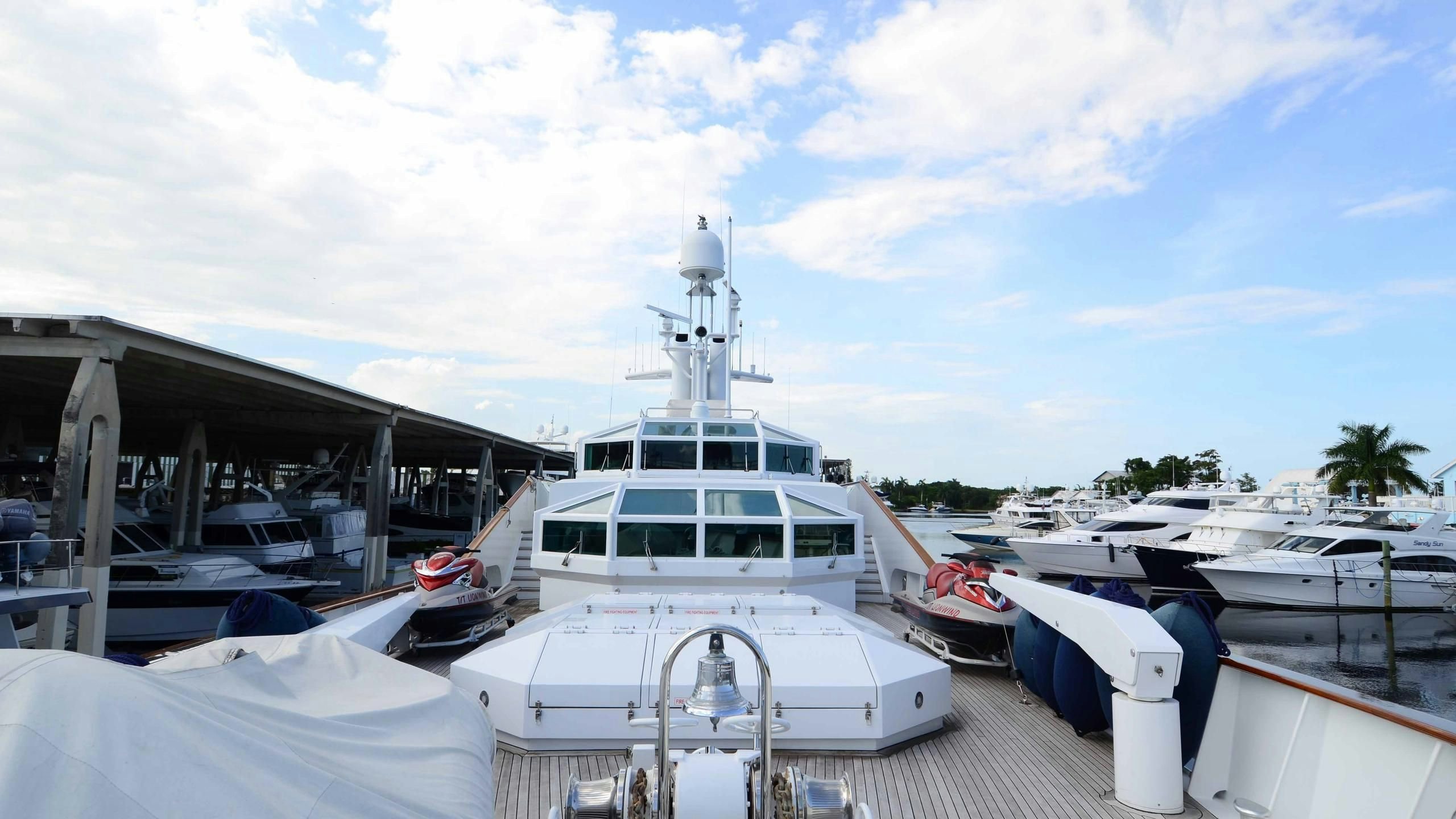 a group of boats docked aboard KORU Yacht for Charter