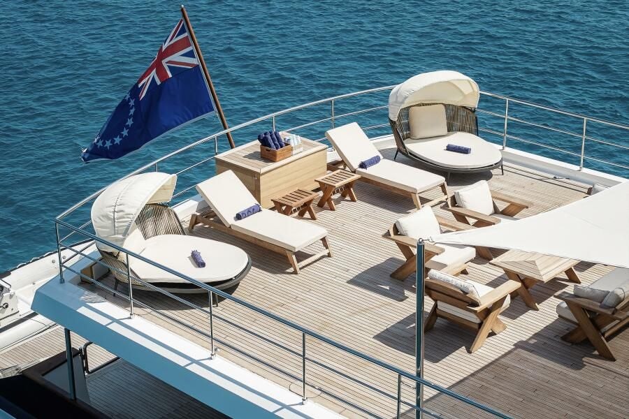a boat on the water aboard KORU Yacht for Charter