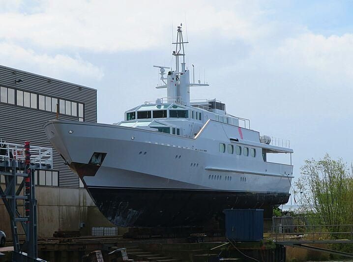 a large white ship aboard KORU Yacht for Charter