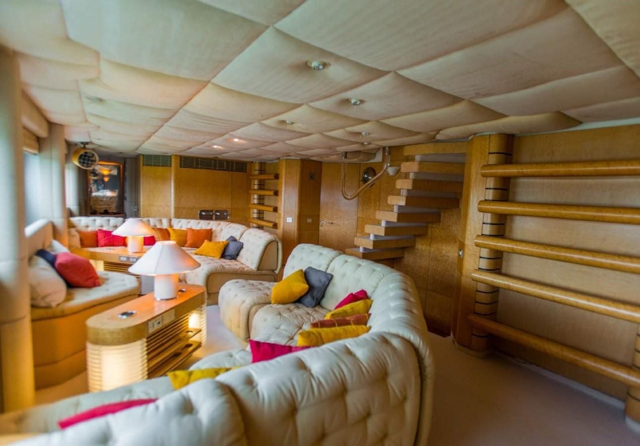 a bedroom with a bunk bed aboard KORU Yacht for Charter