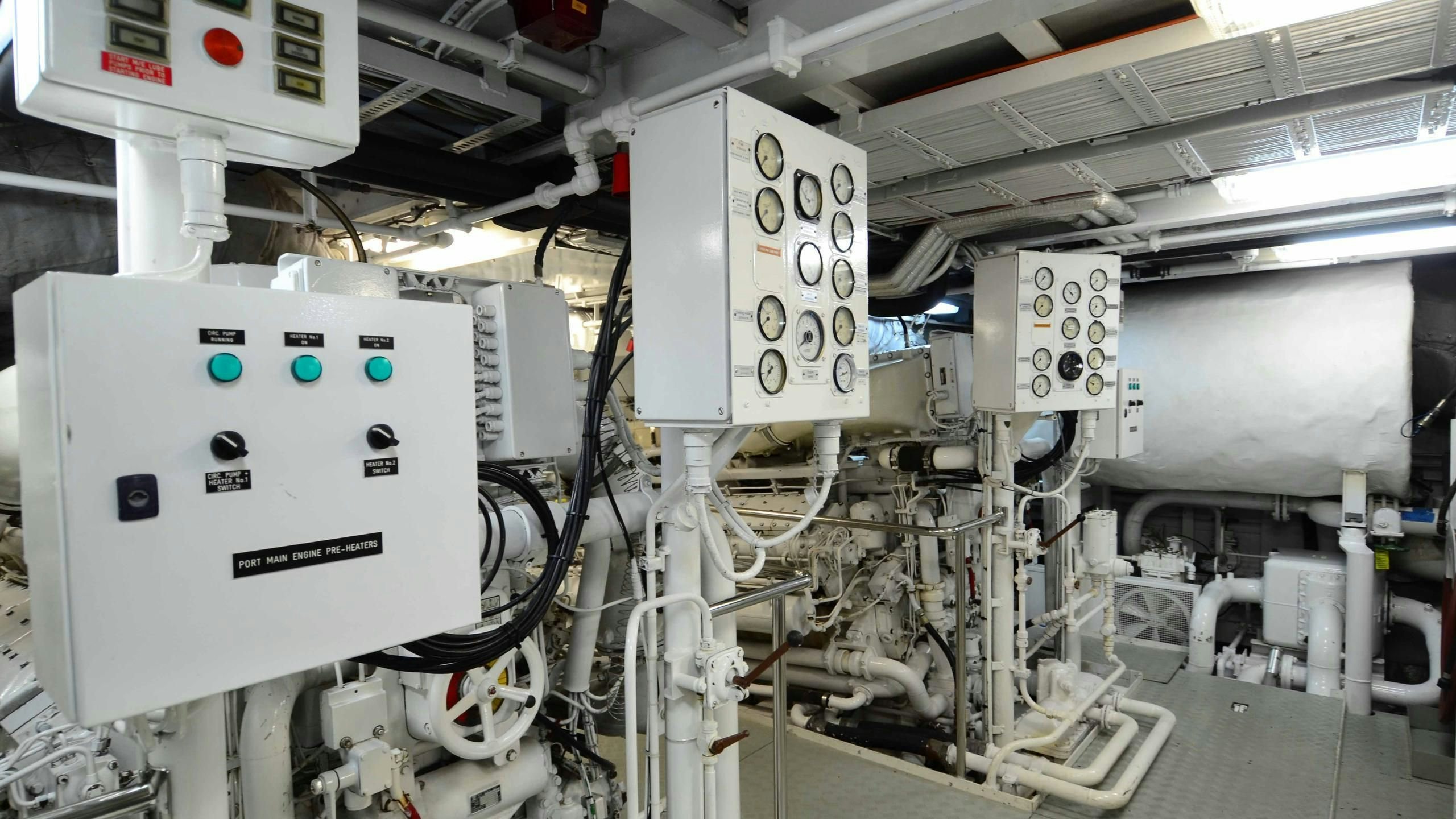 a white machine with a screen aboard KORU Yacht for Charter