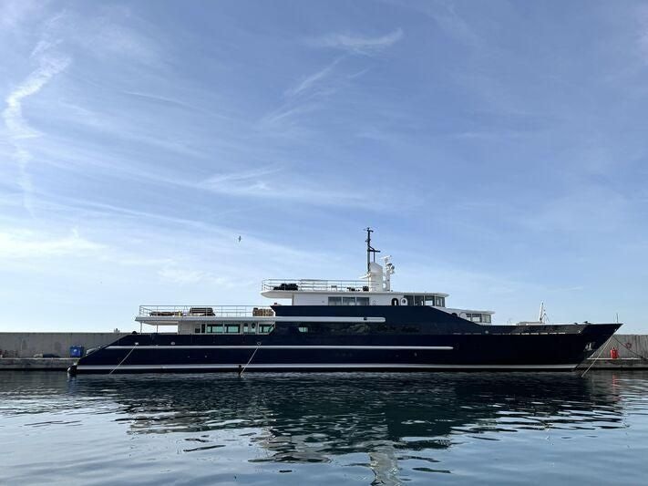 a large ship in the water aboard KORU Yacht for Charter