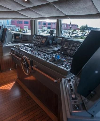 a large machine with many wires aboard KORU Yacht for Charter