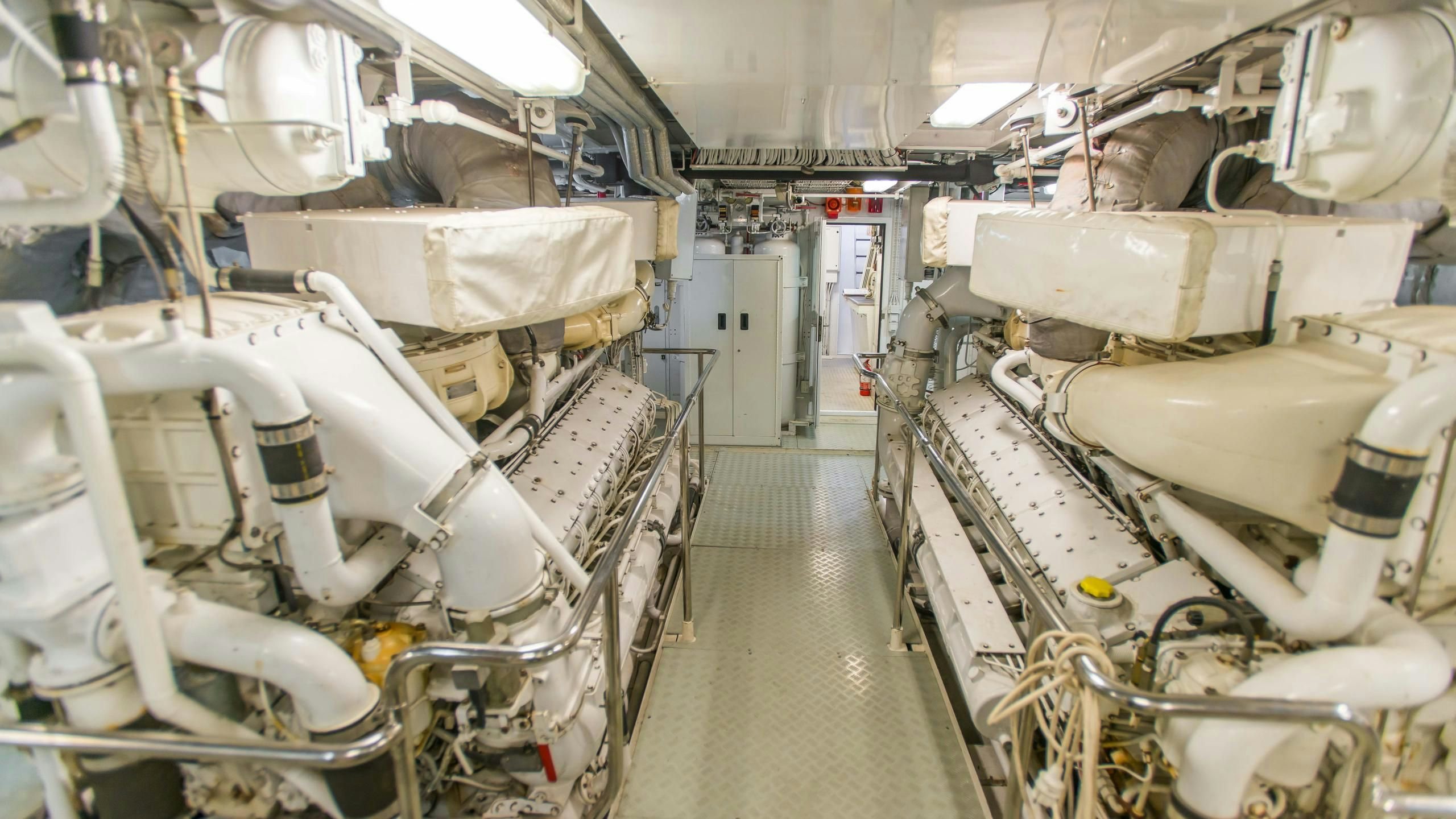 a room with machinery aboard KORU Yacht for Charter