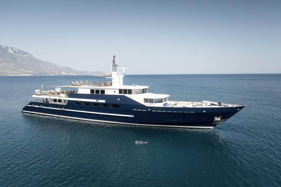 a large boat in the water aboard KORU Yacht for Charter