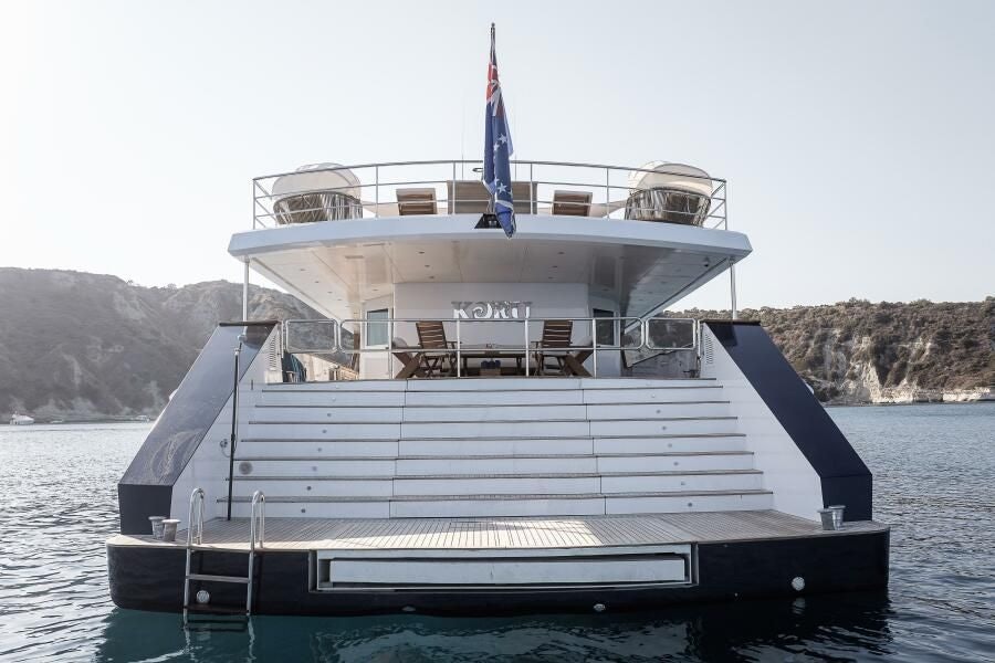 a boat on the water aboard KORU Yacht for Charter