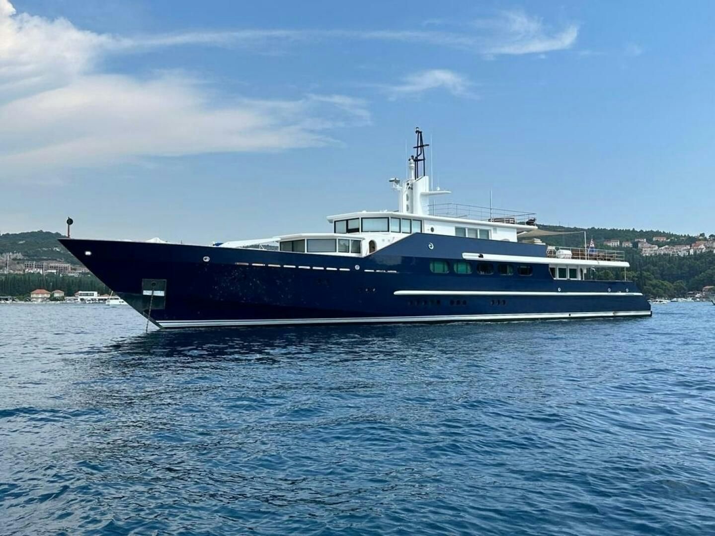 a large boat in the water aboard KORU Yacht for Charter