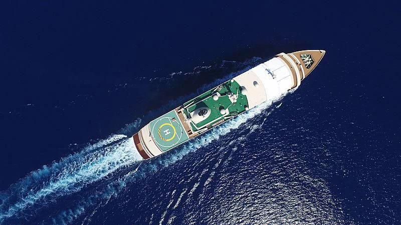 a satellite in space aboard FULK AL SALAMAH Yacht for Sale