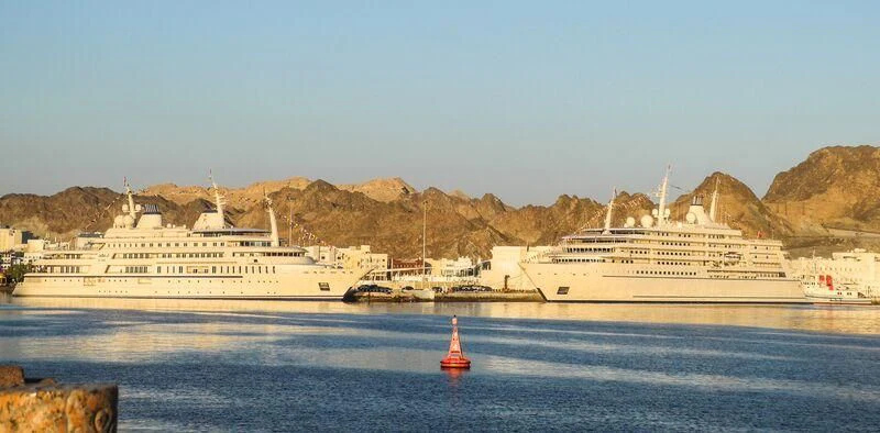 a large cruise ship in the water aboard FULK AL SALAMAH Yacht for Sale