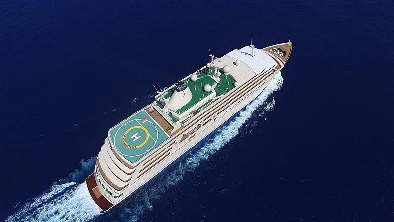 a satellite in space aboard FULK AL SALAMAH Yacht for Sale