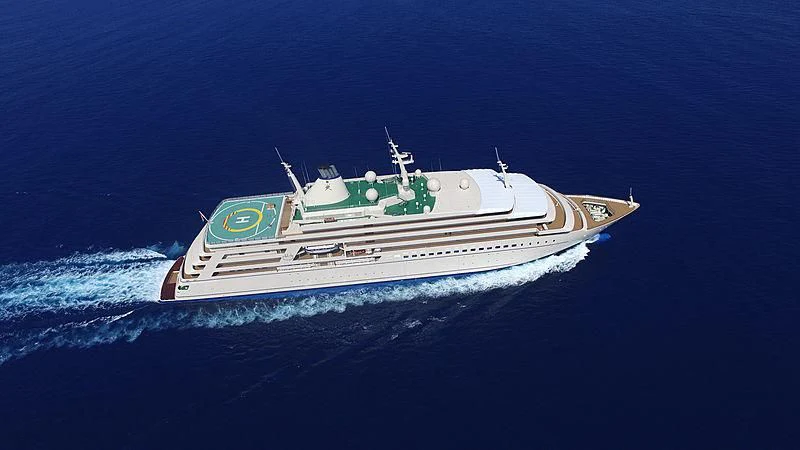 a ship in the water aboard FULK AL SALAMAH Yacht for Sale
