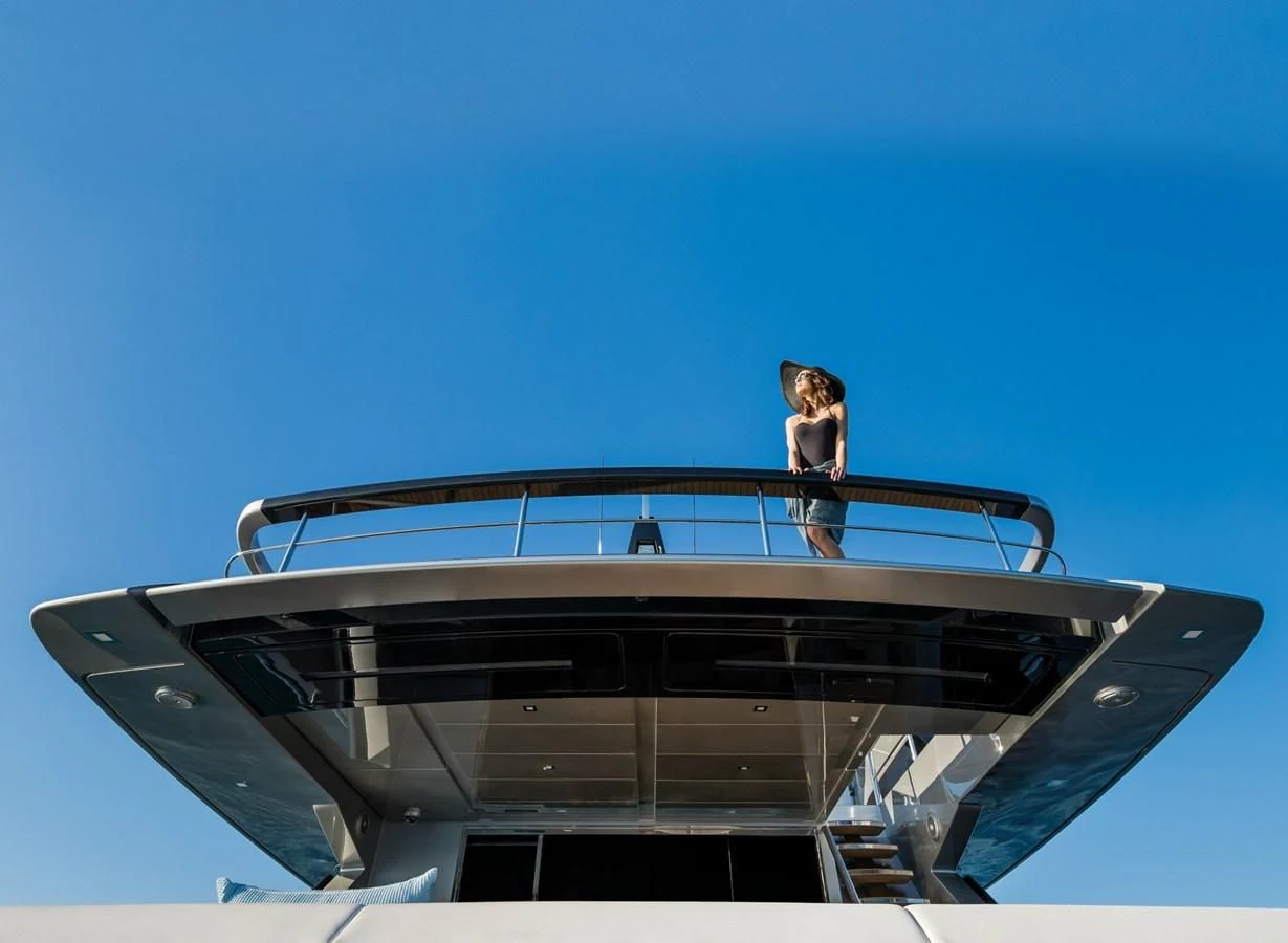 a cat sitting on top of a building aboard BESO Yacht for Sale